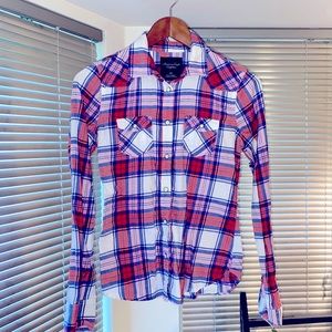 American Eagle Flannel Snap Button Up